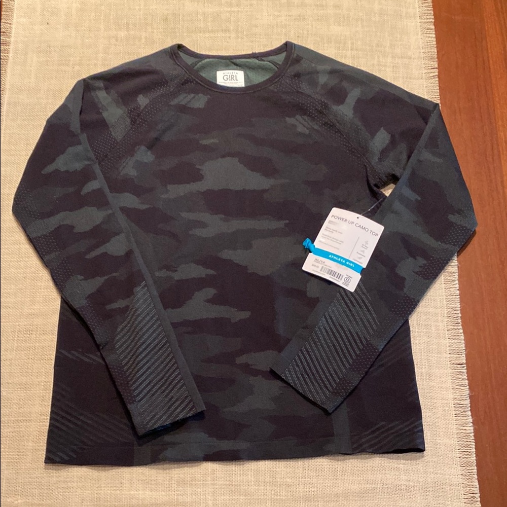 NWT Athleta Girl Power Up Camo Top Sz XL/14